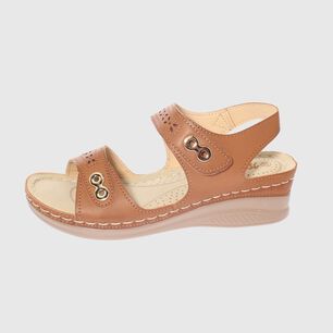 Sandalia Confort Camel Modelo Italiano Art. 5ask76613camel
